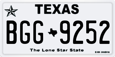 TX license plate BGG9252