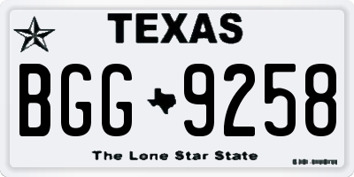 TX license plate BGG9258