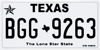 TX license plate BGG9263