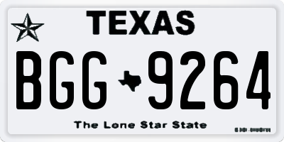 TX license plate BGG9264