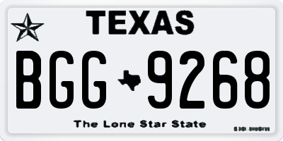 TX license plate BGG9268