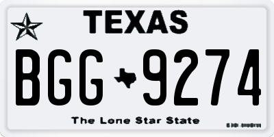 TX license plate BGG9274