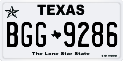 TX license plate BGG9286