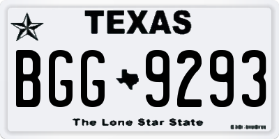 TX license plate BGG9293