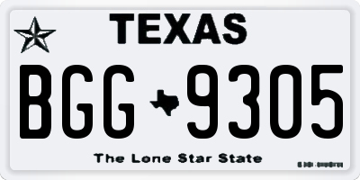 TX license plate BGG9305