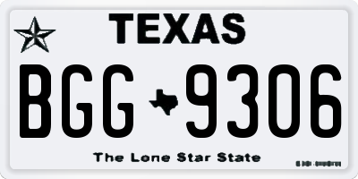 TX license plate BGG9306