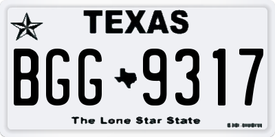 TX license plate BGG9317