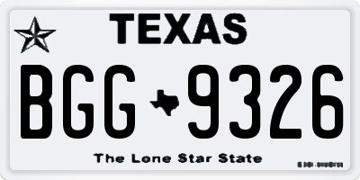 TX license plate BGG9326