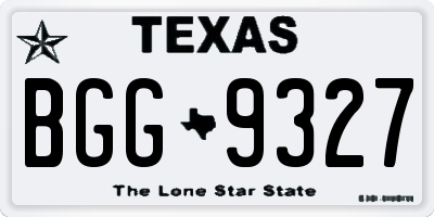 TX license plate BGG9327