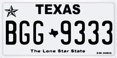 TX license plate BGG9333