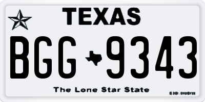 TX license plate BGG9343