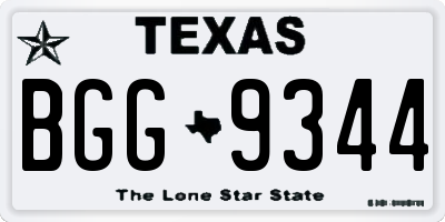 TX license plate BGG9344