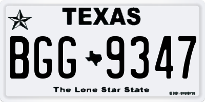 TX license plate BGG9347