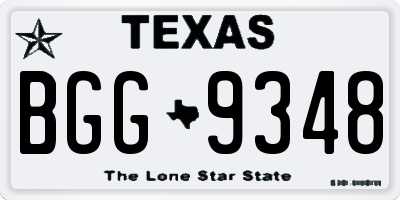 TX license plate BGG9348