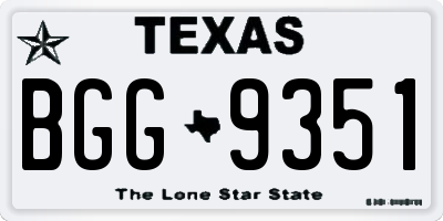 TX license plate BGG9351