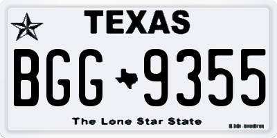 TX license plate BGG9355