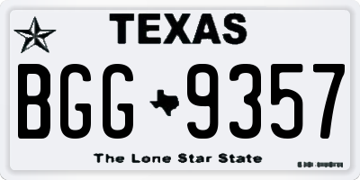 TX license plate BGG9357