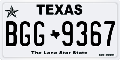 TX license plate BGG9367