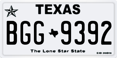 TX license plate BGG9392