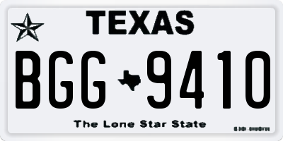 TX license plate BGG9410