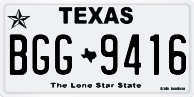 TX license plate BGG9416