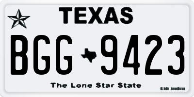 TX license plate BGG9423