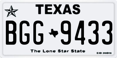 TX license plate BGG9433