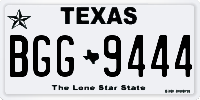 TX license plate BGG9444