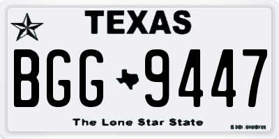 TX license plate BGG9447