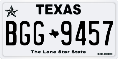 TX license plate BGG9457