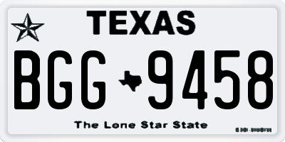TX license plate BGG9458