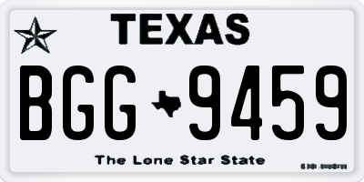 TX license plate BGG9459