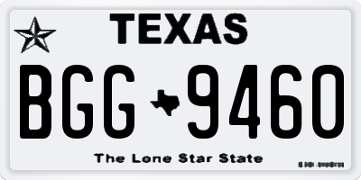 TX license plate BGG9460