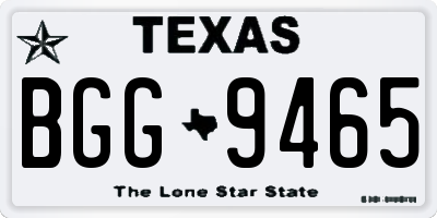 TX license plate BGG9465
