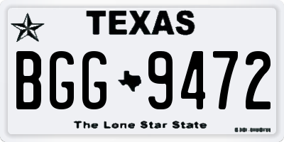 TX license plate BGG9472