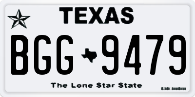 TX license plate BGG9479