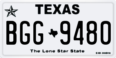 TX license plate BGG9480