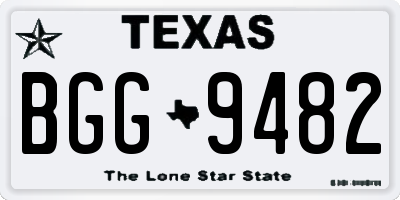 TX license plate BGG9482