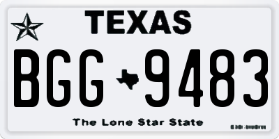 TX license plate BGG9483