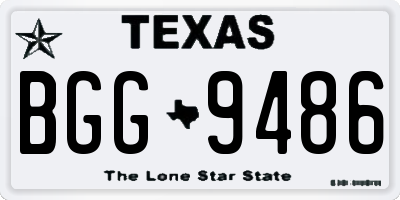 TX license plate BGG9486