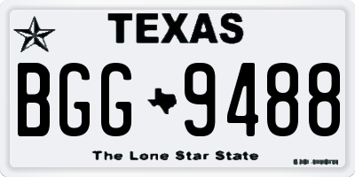 TX license plate BGG9488