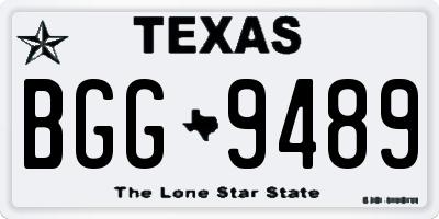 TX license plate BGG9489