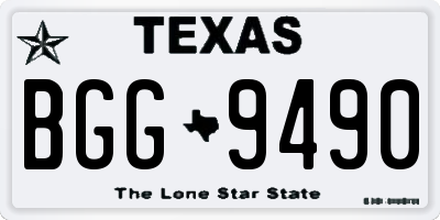 TX license plate BGG9490
