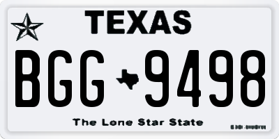 TX license plate BGG9498