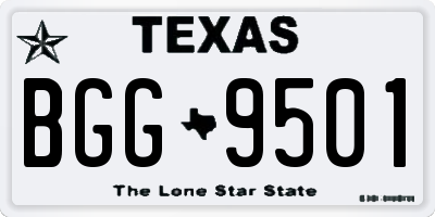 TX license plate BGG9501