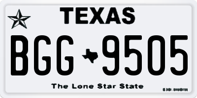 TX license plate BGG9505