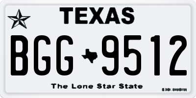 TX license plate BGG9512