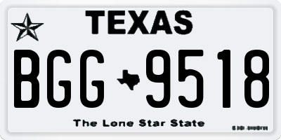 TX license plate BGG9518