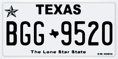 TX license plate BGG9520
