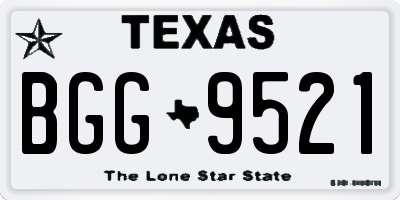 TX license plate BGG9521